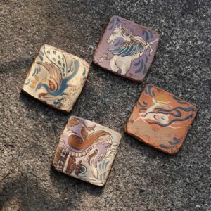 Dunhuang Hand-Painted Zisha Art Tile